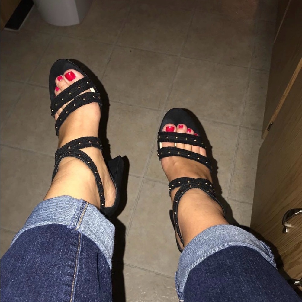 Vince Camuto Black Studded Sandals